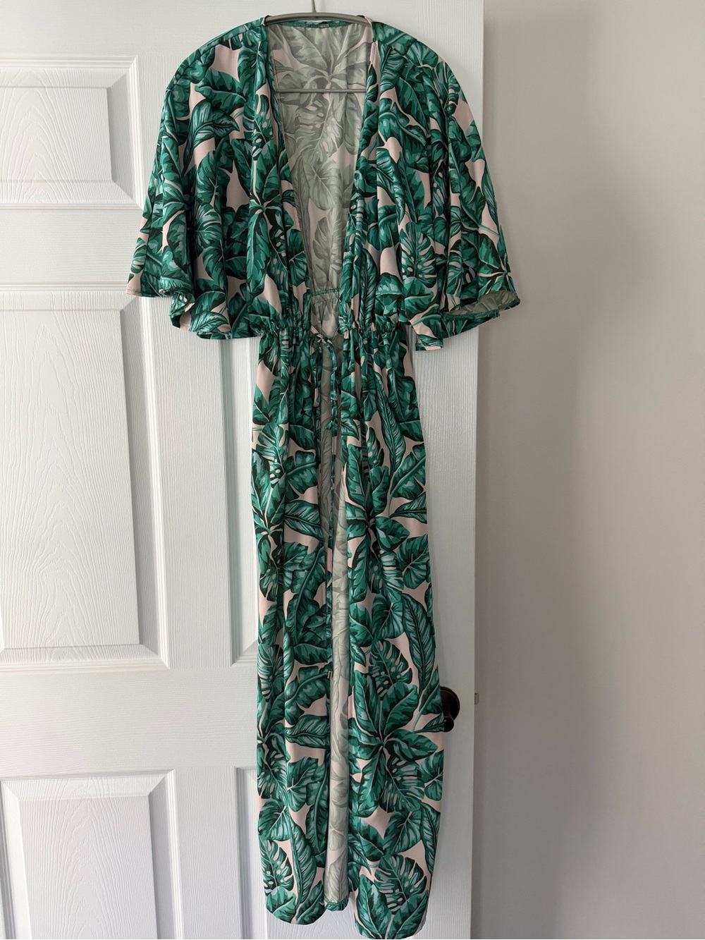 Kenny Flowers Green Palm Leaf Swim Coverup